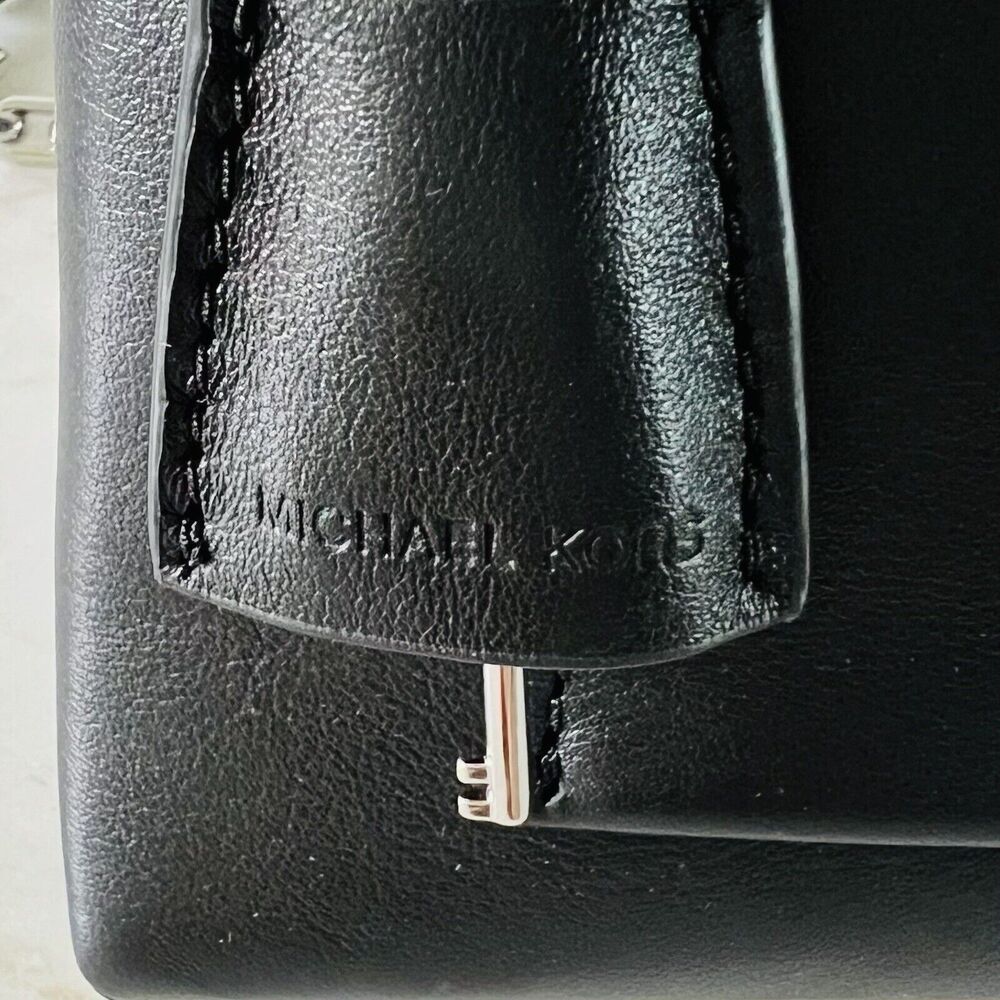 MICHAEL KORS Cece Black Leather Medium Convertible Chain Shoulder Tote Bag - Picture 7 of 12
